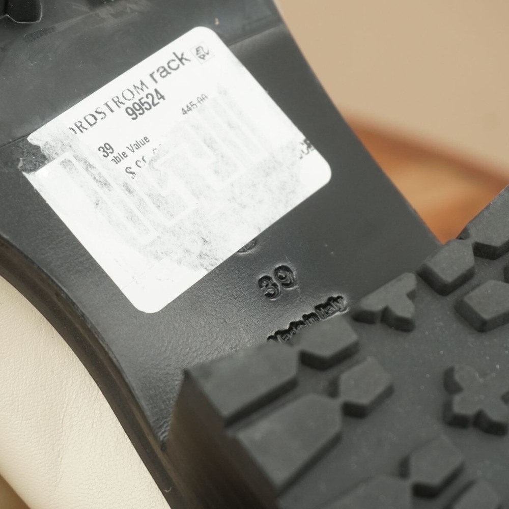 Aeyde Womens Ruth Penny Loafers Lug Sole cream White Leather Size 39 EU / 8 US - Picture 7 of 9